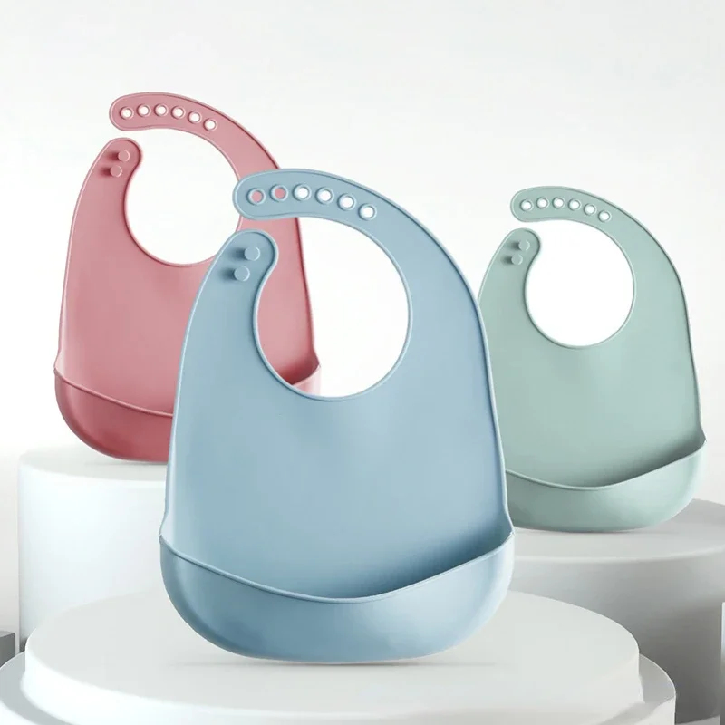 Waterproof Baby Bibs Silicone - 1-3 Buah Bib Bayi Dapat Disesuaikan