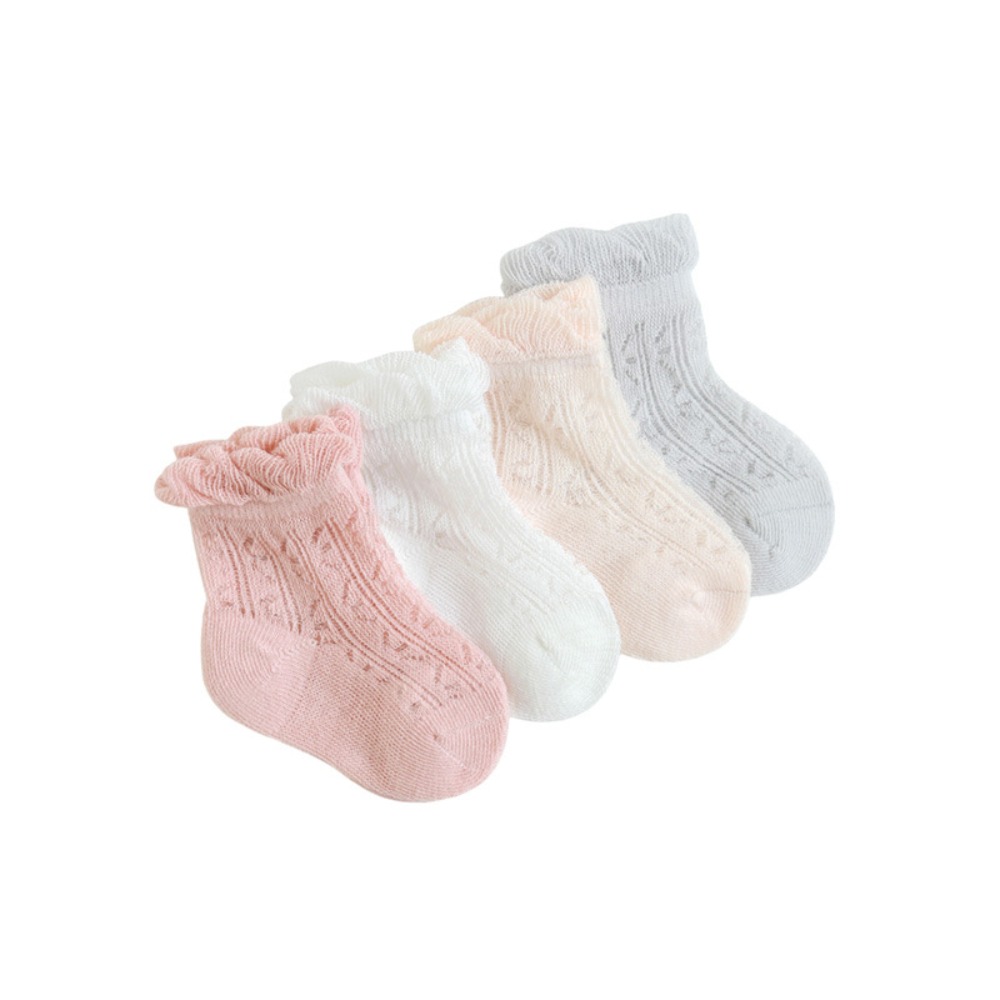 Unisex Baby Socks Non Slip - 4 Pasang Kaus Kaki Bayi Katun