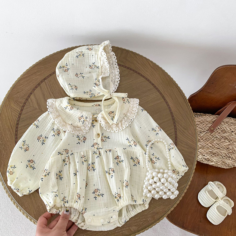 Newborn Baby Girl Romper Floral - Baju monyet bayi perempuan baru lahir,