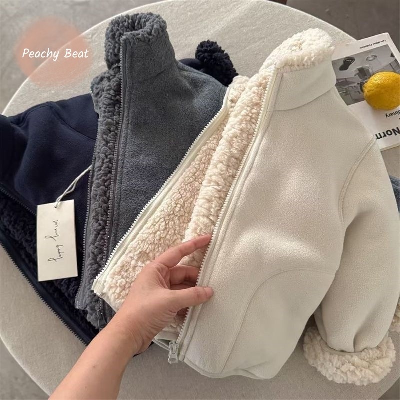 Toddler Boy Winter Fleece Jacket - Jaket Bulu Imitasi Bayi Perempuan Laki-laki,