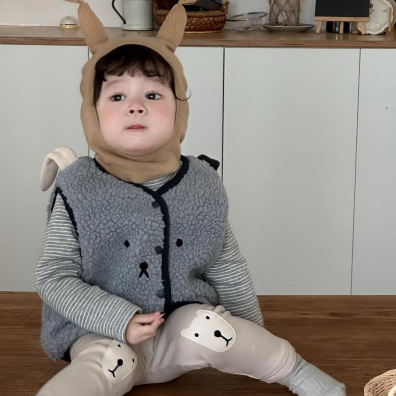 Toddler Boy Winter Fleece Jacket - Rompi Bulu Tanpa Lengan Bayi Musim