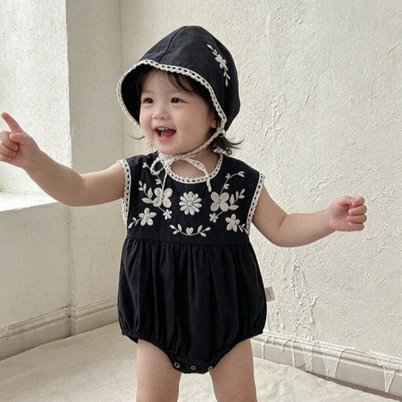 Baby Summer Linen Sleeveless Jumpsuit - ZOETOPKID Jumpsuit + Topi Bayi Perempuan