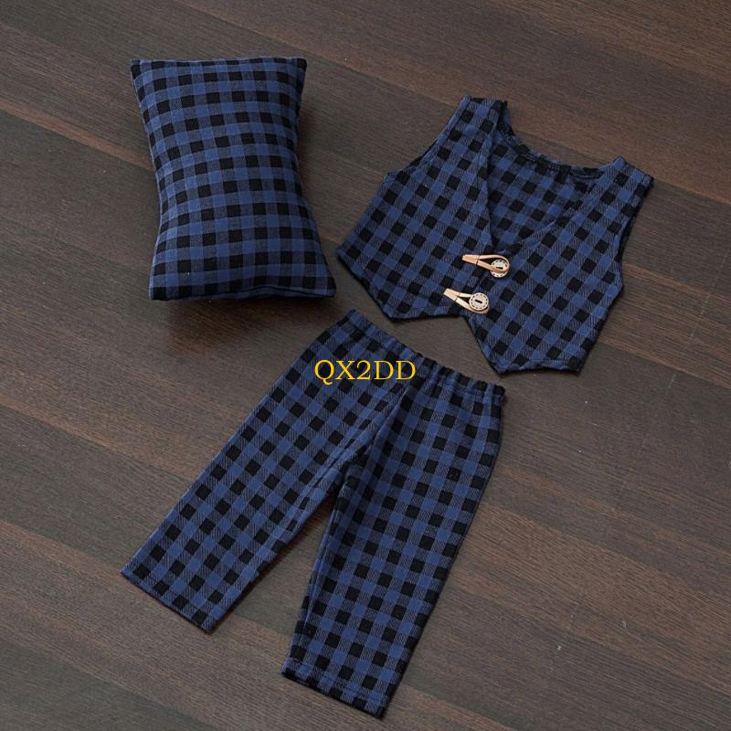 Infant Photography Props Outfit - QX2D Set Celana Bantal & Rompi
