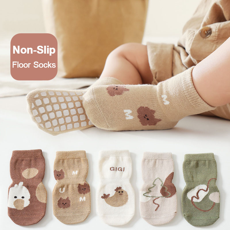 5 Pasang Kaus Kaki Anak Anti-s - Unisex Baby Socks Non Slip ulasan dan harga