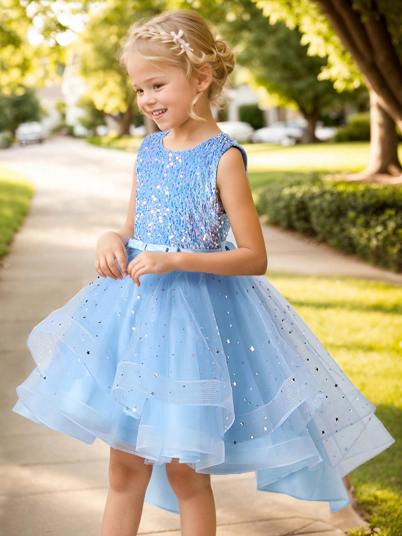 Gaun Pesta Bayi Perempuan Moti - Toddler Girl Tulle Party Dress ulasan dan harga