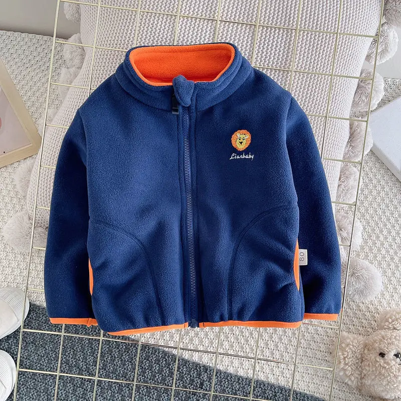 Jaket kardigan bulu domba Pola - Toddler Boy Winter Fleece Jacket ulasan dan harga