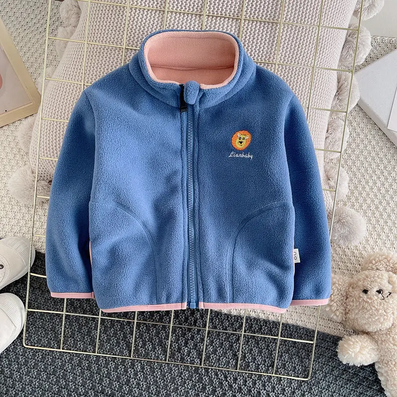 Jaket kardigan bulu domba Pola - Toddler Boy Winter Fleece Jacket ulasan dan harga