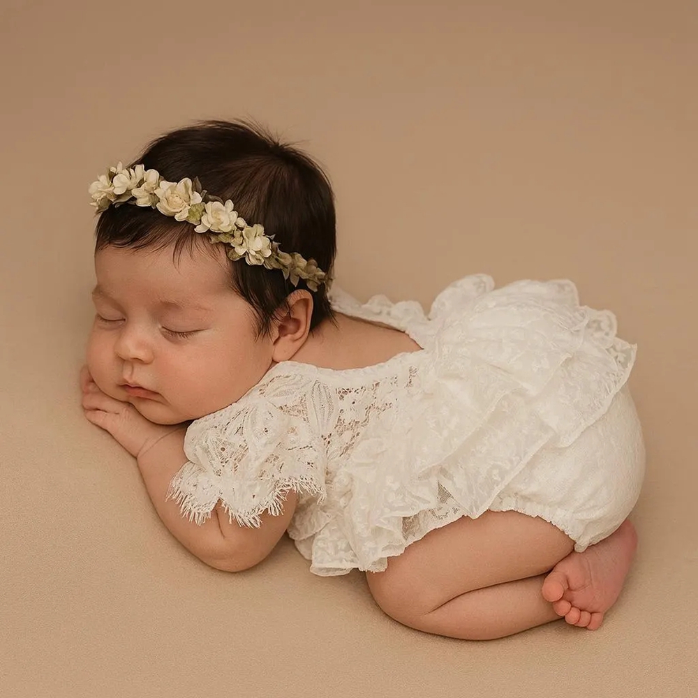 Pakaian Fotografi Bayi Baru La - Newborn Baby Girl Romper Floral ulasan dan harga