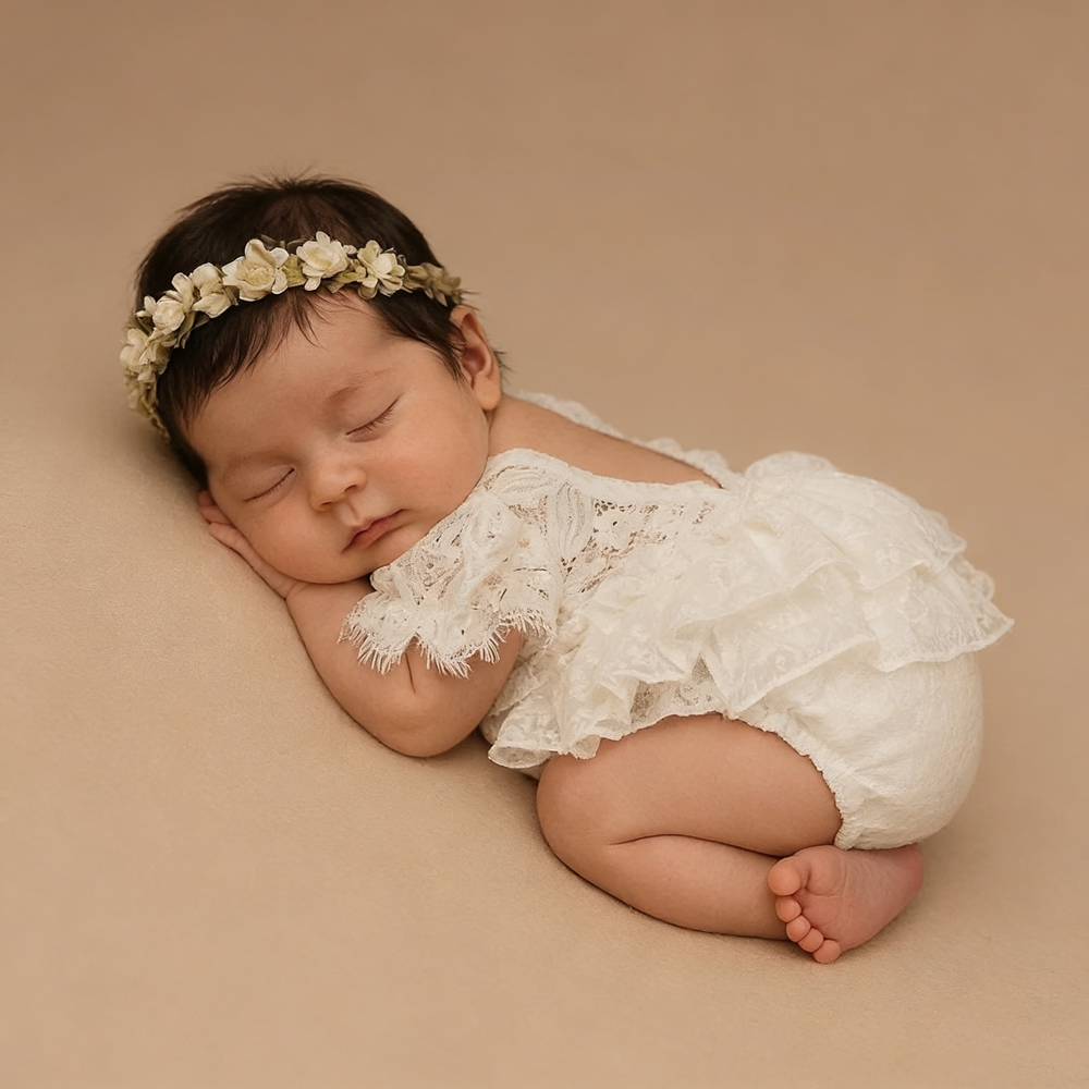 Pakaian Fotografi Bayi Baru La - Newborn Baby Girl Romper Floral ulasan dan harga