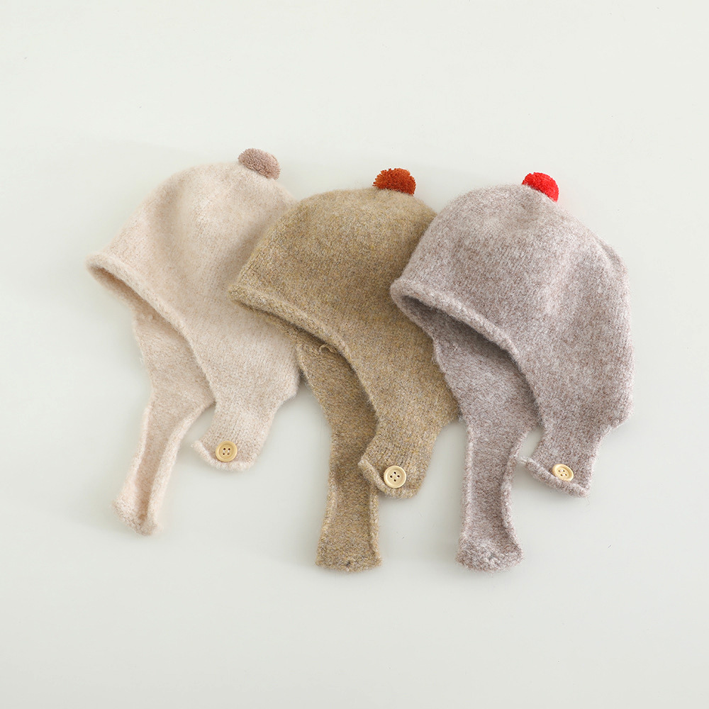 Topi Bayi Rajut Musim Dingin d - Infant Beanie Hat With Ears ulasan dan harga