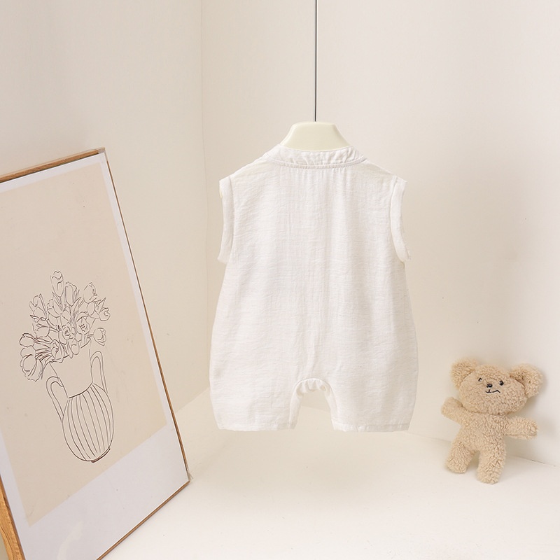 Romper Bayi Motif Beruang Kart - Baby Summer Linen Sleeveless Jumpsuit ulasan dan harga