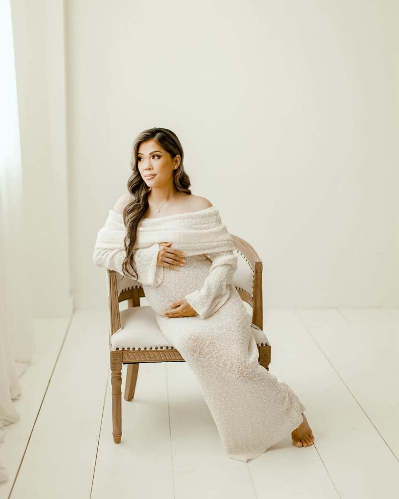 Gaun Pemotretan Ibu Hamil Gaun - Maternity Wear ulasan dan harga