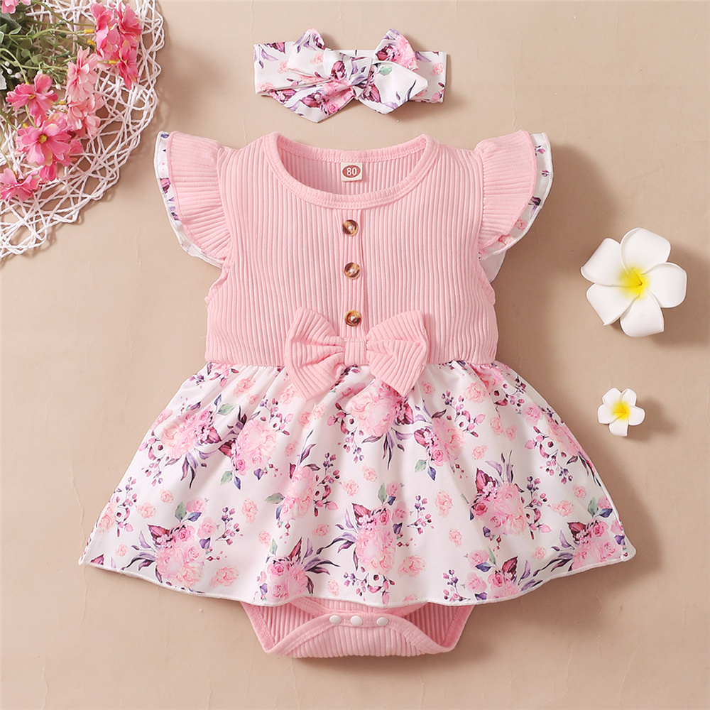 Gaun Romper Floral Anak Peremp - Newborn Baby Girl Romper Floral ulasan dan harga