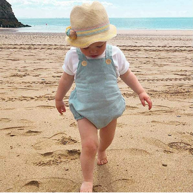 Romper Jumpsuit Overall Bayi B - Baby Summer Linen Sleeveless Jumpsuit ulasan dan harga