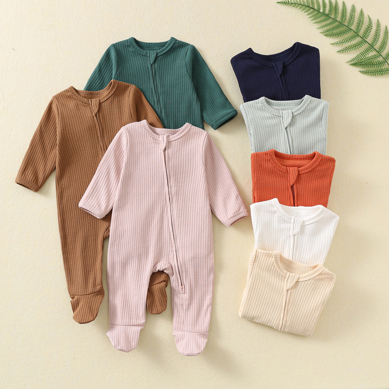 Baju Bayi Musim Gugur dan Musi - Cotton Baby Onesies Zipper ulasan dan harga