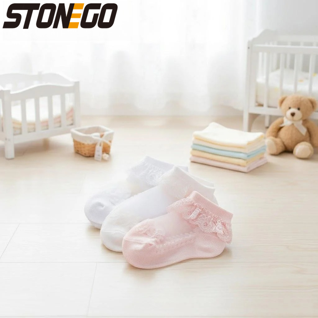 Kaus Kaki Bayi Jaring Bunga Re - Unisex Baby Socks Non Slip ulasan dan harga