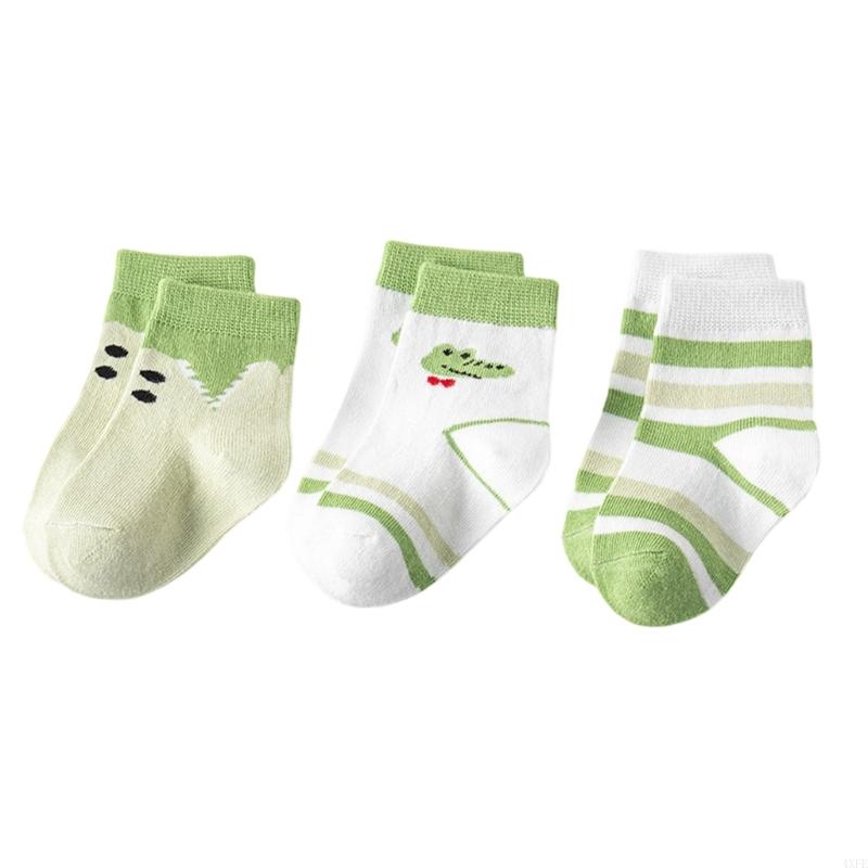 3 Pasang Kaus Bayi Bernapas Ka - Unisex Baby Socks Non Slip ulasan dan harga